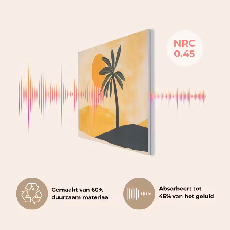 Illustratie - Palmboom - Zon - Heuvels PET vilt klein -USP_NL