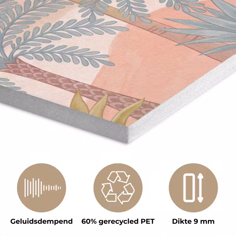 Illustratie - Palmbomen - Kleurrijk PET vilt klein -closeup_NL