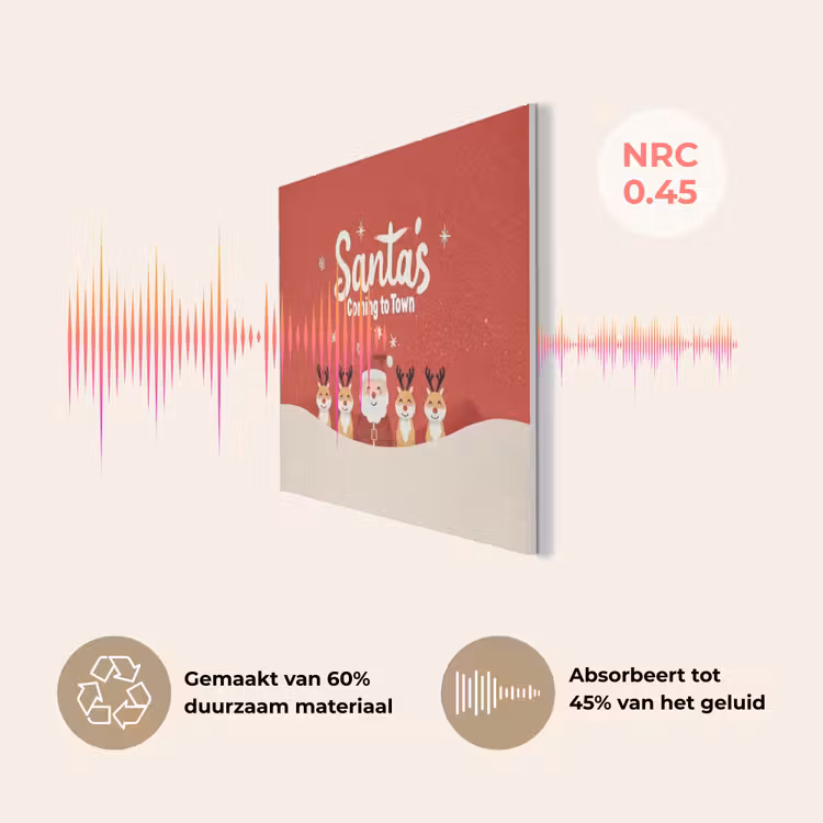 Illustratie - Kerstman - Rendieren - Rood PET vilt klein -USP_NL