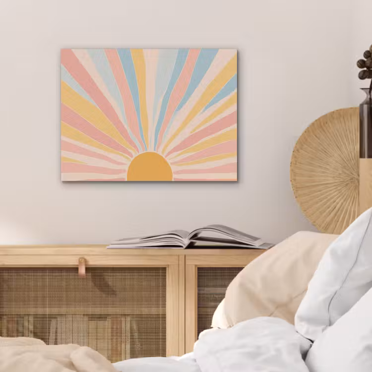 Illustratie - Zon - Pastelkleuren PET vilt klein -sfeer3
