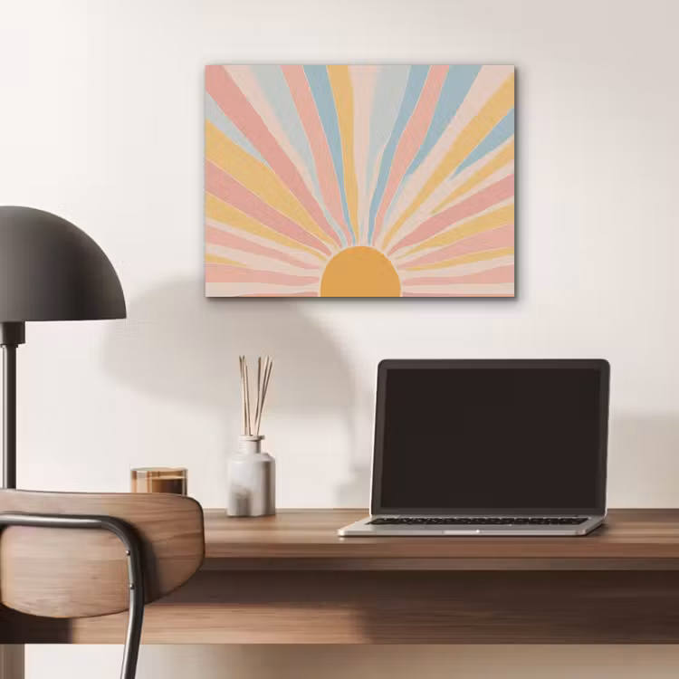 Illustratie - Zon - Pastelkleuren PET vilt klein -sfeer5