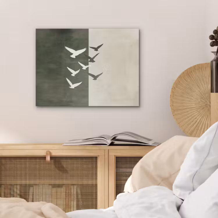 Japandi - Vogel - Groen PET vilt klein -sfeer3