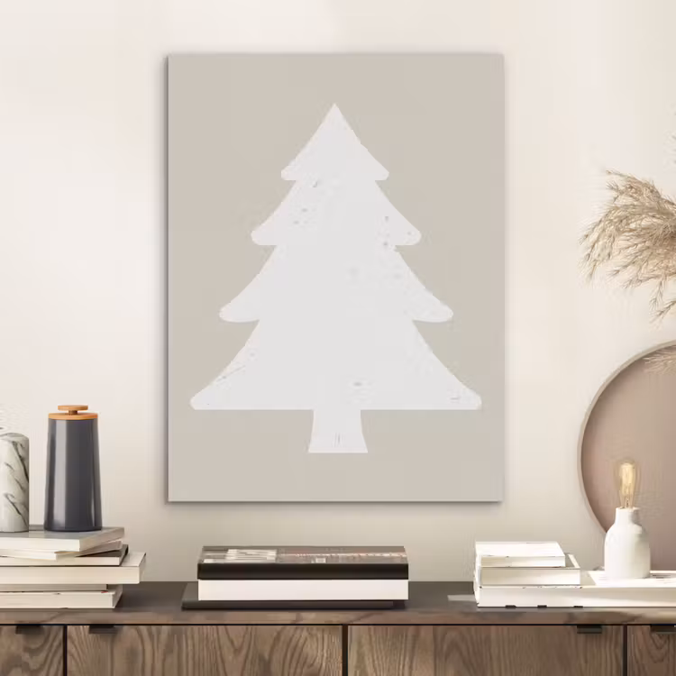 Japandi - Kerstboom - Beige - Kerstversiering PET vilt klein -sfeer1