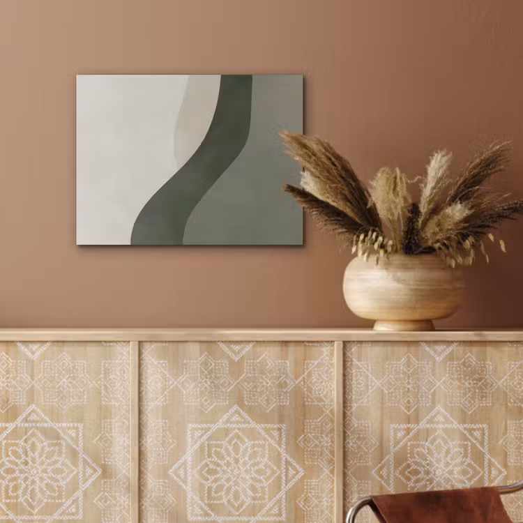 Japandi - Groen - Abstract - Modern PET vilt klein -sfeer4