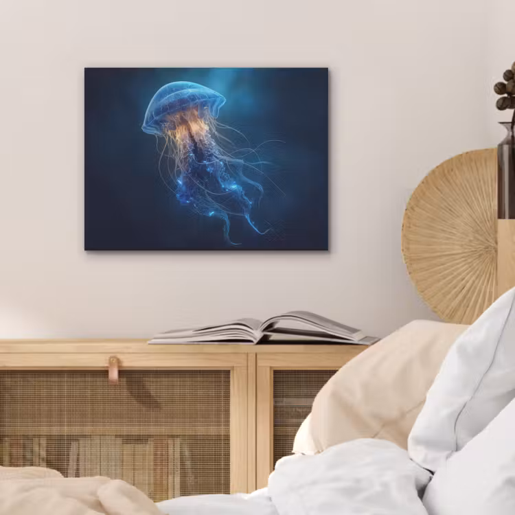 Kwal - Lichtgevend - Tentakels - Blauw PET vilt klein -sfeer3
