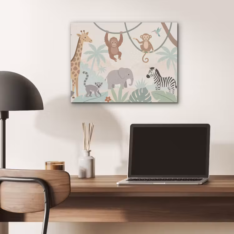 Jungle - Dieren - Groen PET vilt klein -sfeer5