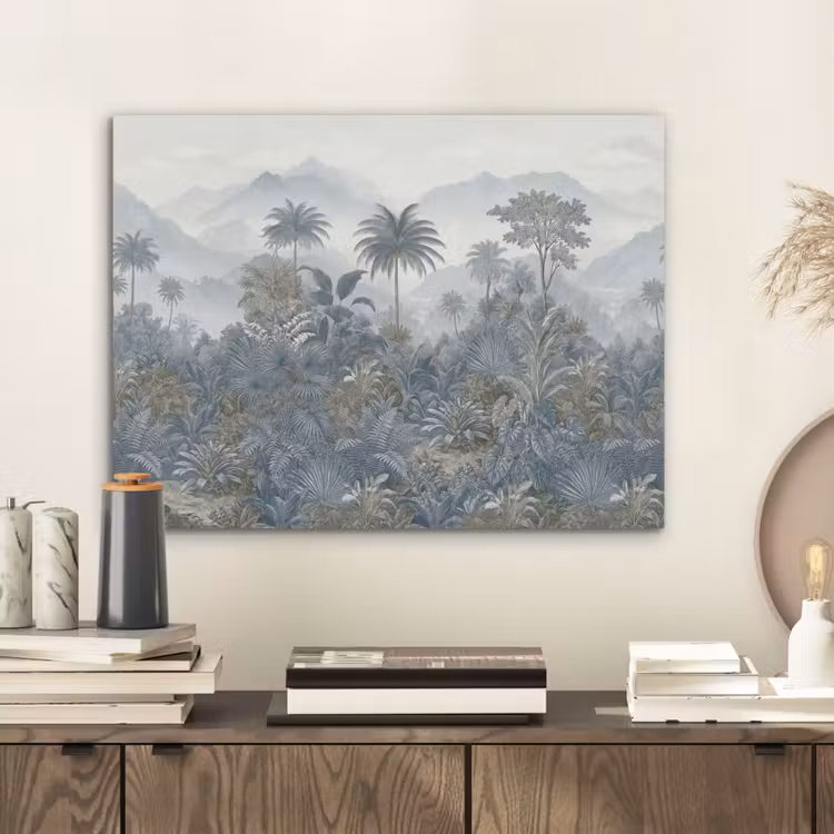 Jungle - Landschap - Blauw PET vilt klein -sfeer1
