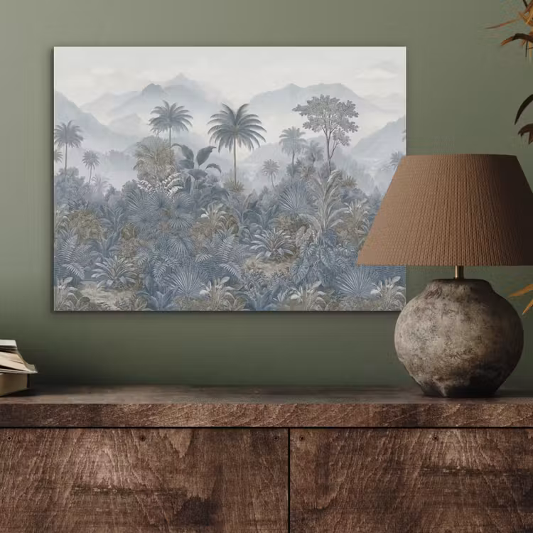 Jungle - Landschap - Blauw PET vilt klein -sfeer2