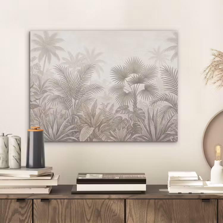 Jungle - Tropisch - Natuur -Vintage - Beige PET vilt klein -sfeer1