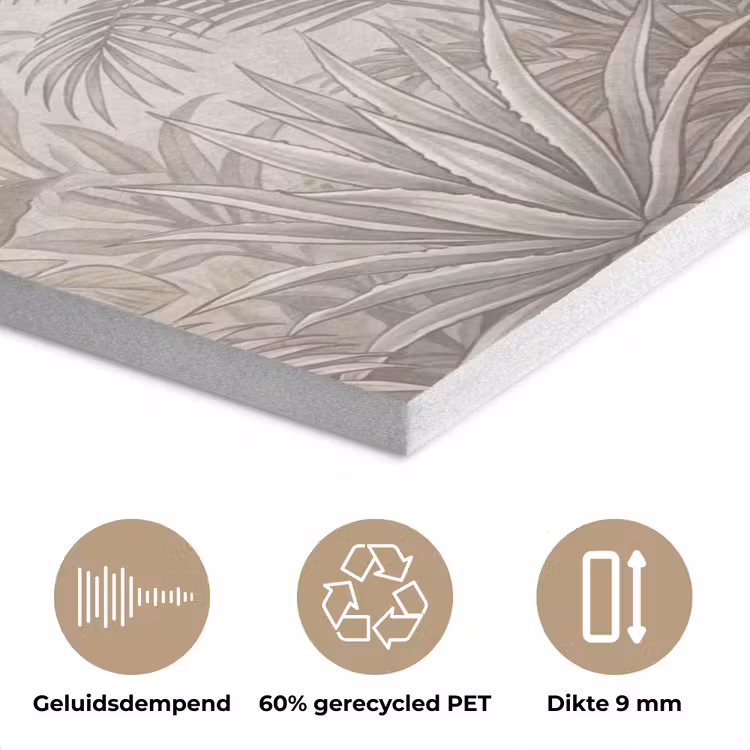Jungle - Tropisch - Natuur -Vintage - Beige PET vilt klein -closeup_NL