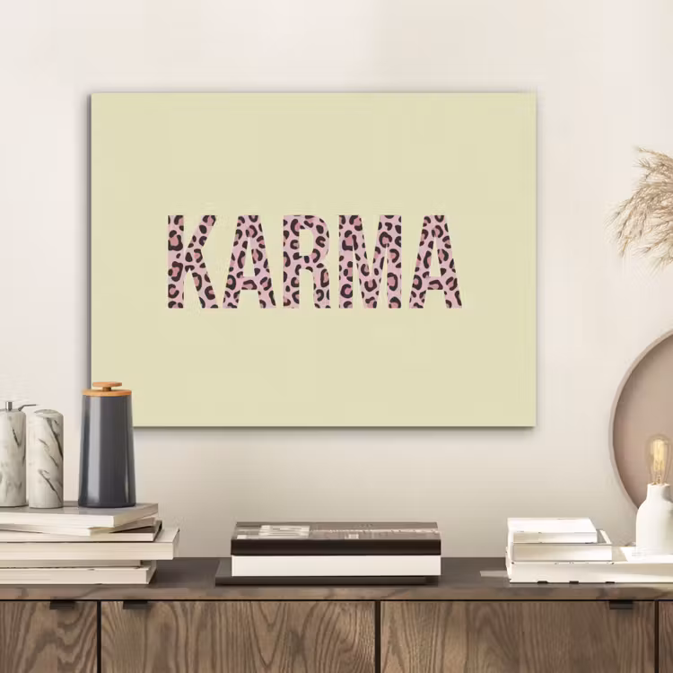 Karma - Luipaardprint - Geel PET vilt klein -sfeer1