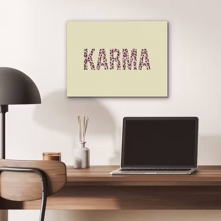 Karma - Luipaardprint - Geel PET vilt klein -sfeer5
