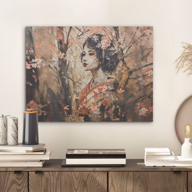 Kimono - Vrouw - kersenbomen PET vilt klein -sfeer1