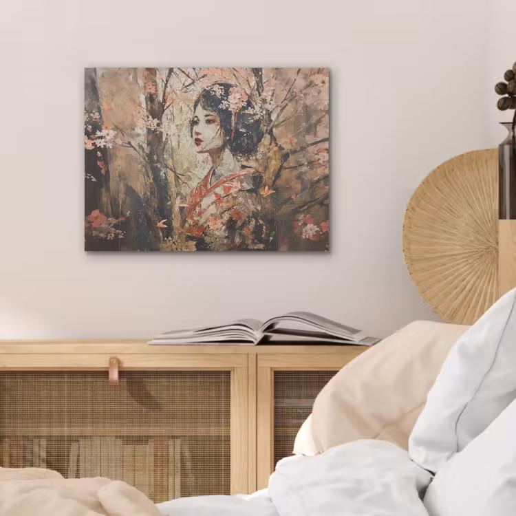 Kimono - Vrouw - kersenbomen PET vilt klein -sfeer3