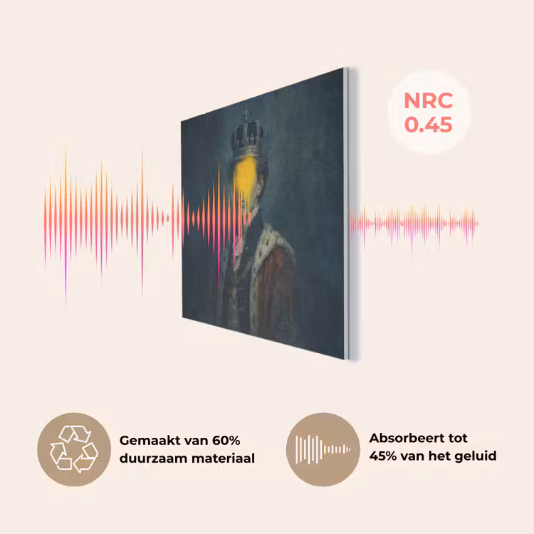 Koning - Portret - Druipende gele verf PET vilt klein -USP_NL