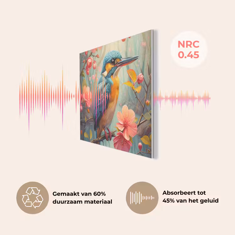 IJsvogel - Bloesem - Natuur - Vogels - Bloemen PET vilt klein -USP_NL