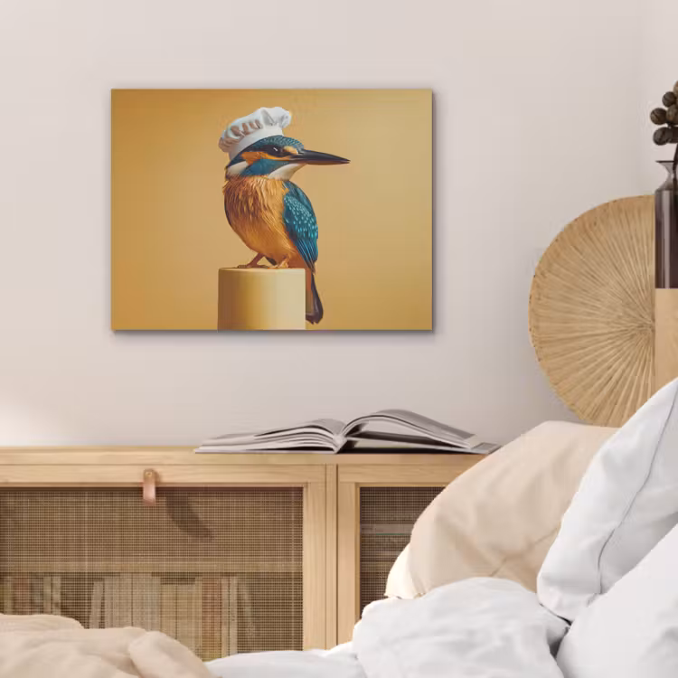 Ijsvogel - Pilaar - Koksmuts - Vogel PET vilt klein -sfeer3
