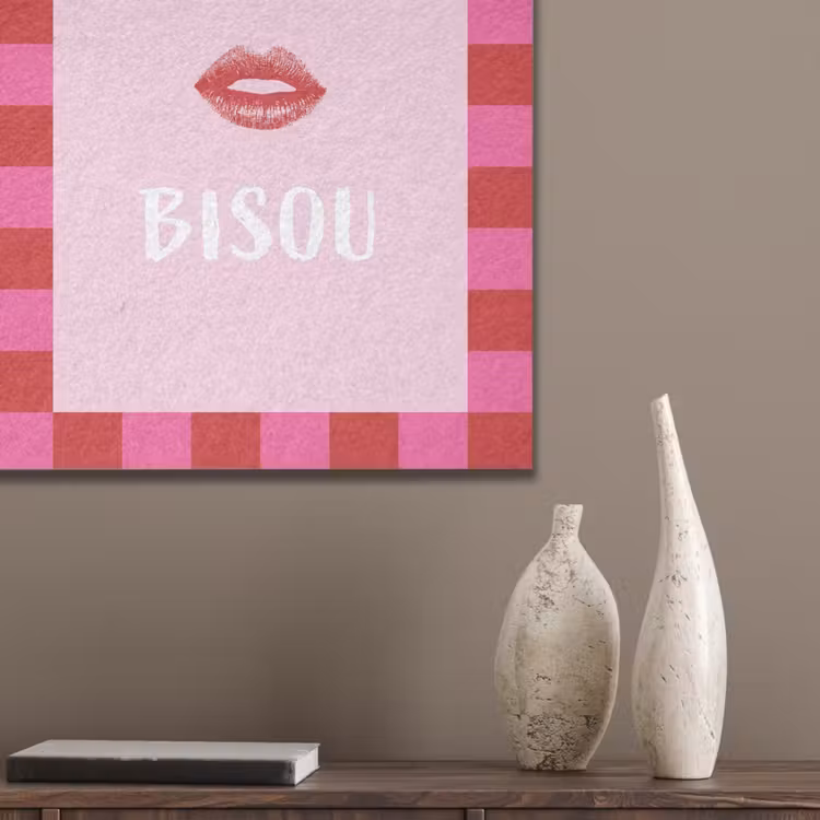 Kiss - Roze - Frans - Valentijn PET vilt klein -sfeer6_closeup