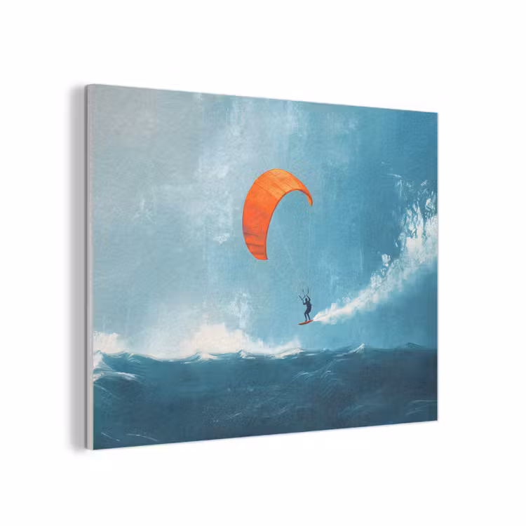 Kitesurfer - Oranje - Zee - Lucht PET vilt klein -3d