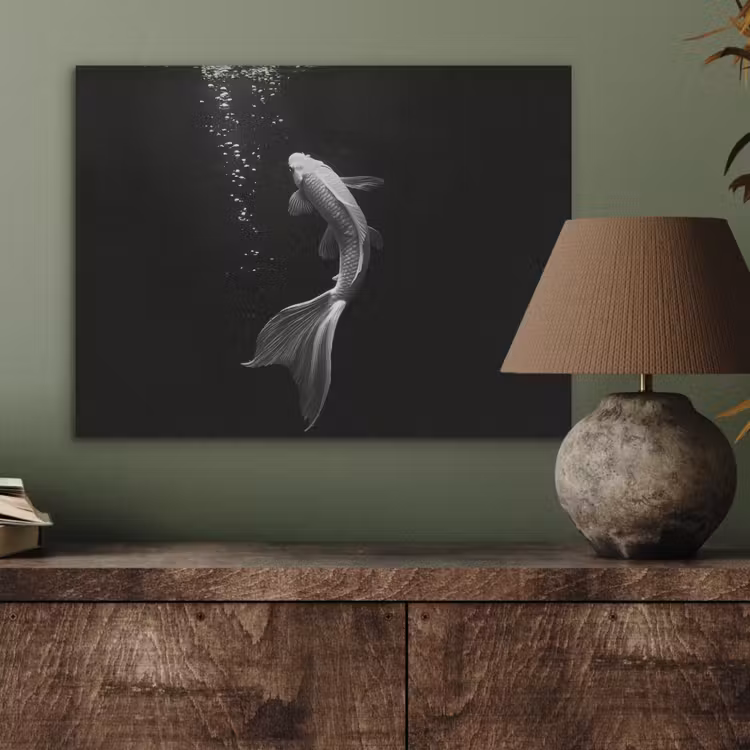 Koi - Vis - Wit - Zwart PET vilt klein -sfeer2