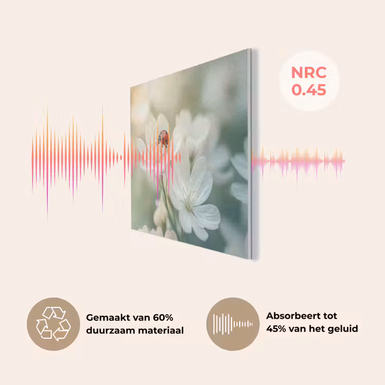 Lieveheersbeestje - Bloemen - Wit PET vilt klein -USP_NL