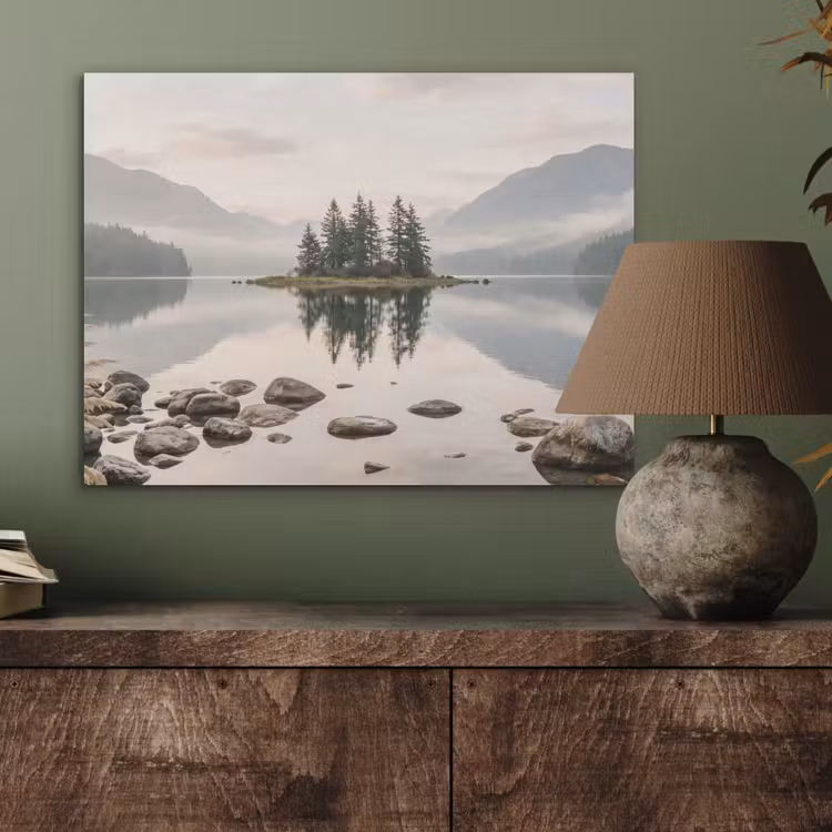 Meer - Bergen - Landschap - Groen PET vilt klein -sfeer2