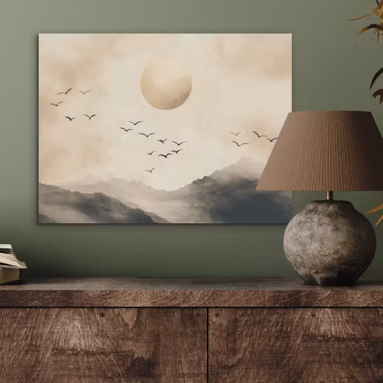 Landschap - Japandi - vogel PET vilt klein -sfeer2