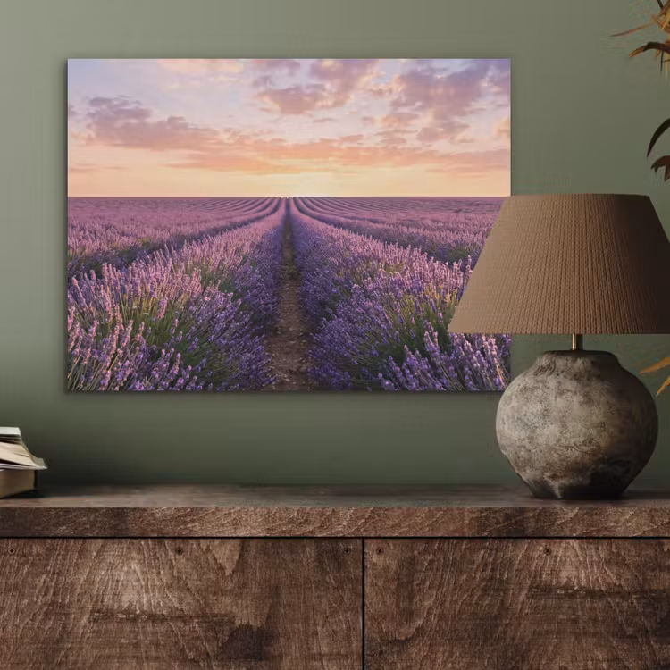 Landschap - Lavendelveld - Paars PET vilt klein -sfeer2