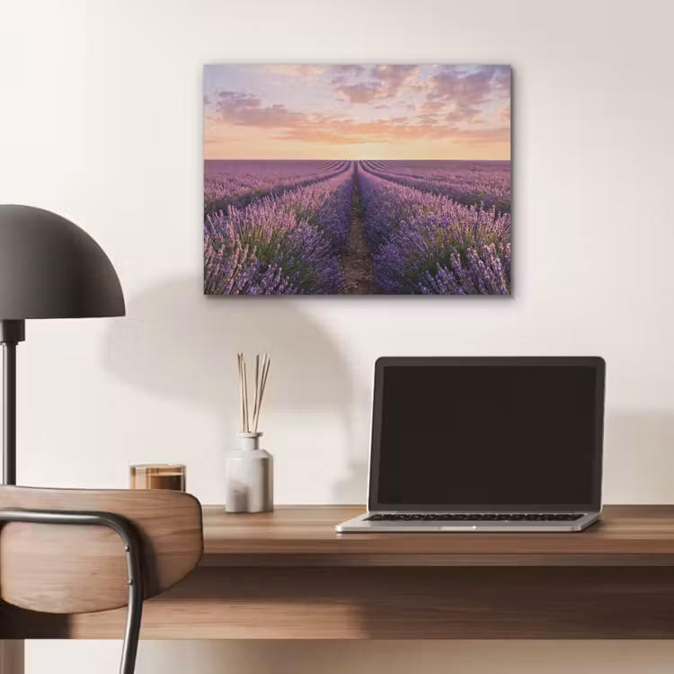 Landschap - Lavendelveld - Paars PET vilt klein -sfeer5