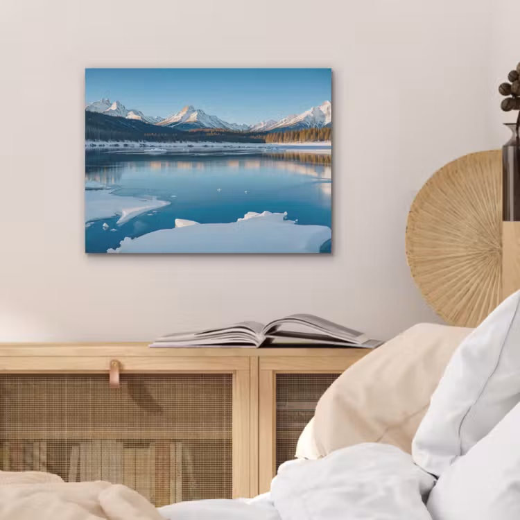 Landschap - Winter - Meer - Bergen - Uitzicht - IJs PET vilt klein -sfeer3