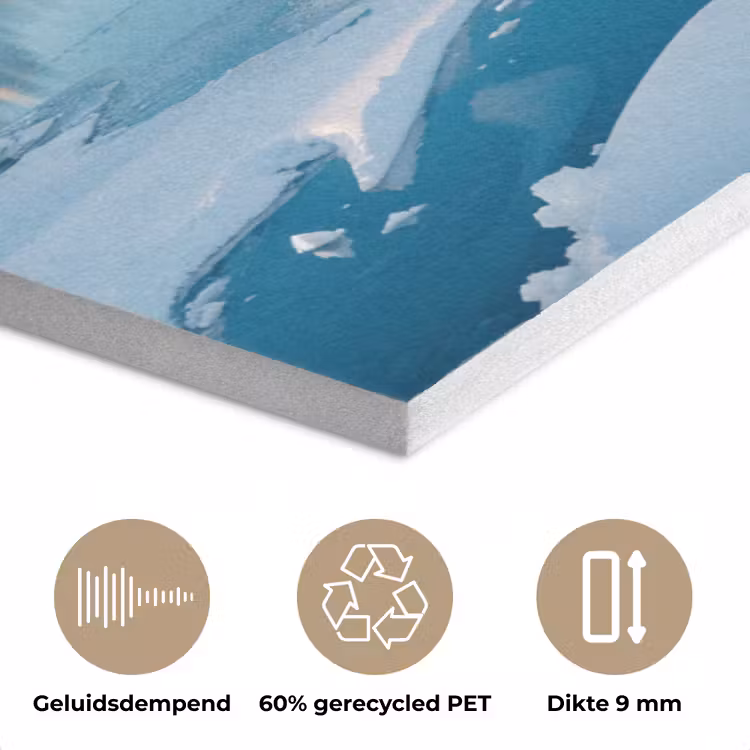 Landschap - Winter - Meer - Bergen - Uitzicht - IJs PET vilt klein -closeup_NL