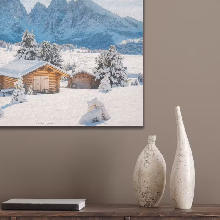Landschap - Winter - Sneeuw PET vilt klein -sfeer6_closeup