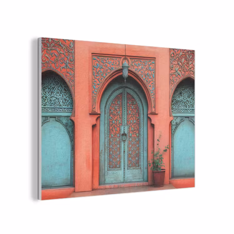 Lantaarn - Deur - Turquoise PET vilt klein -3d