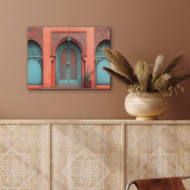 Lantaarn - Deur - Turquoise PET vilt klein -sfeer4