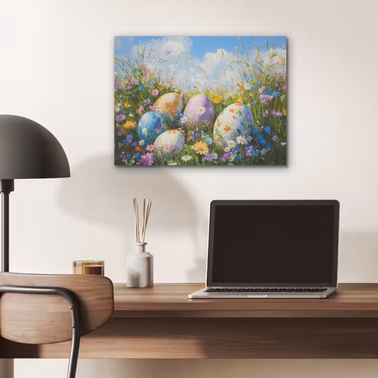 Grasveld - Eieren - Bloemen PET vilt klein -sfeer5