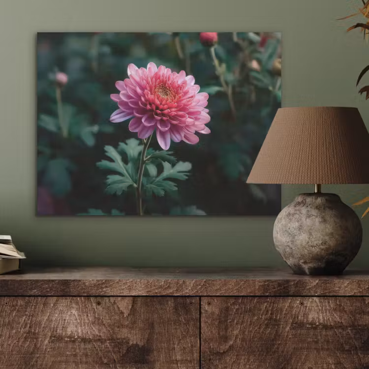 Blad - Chrysant - Roze - Schaduw PET vilt klein -sfeer2