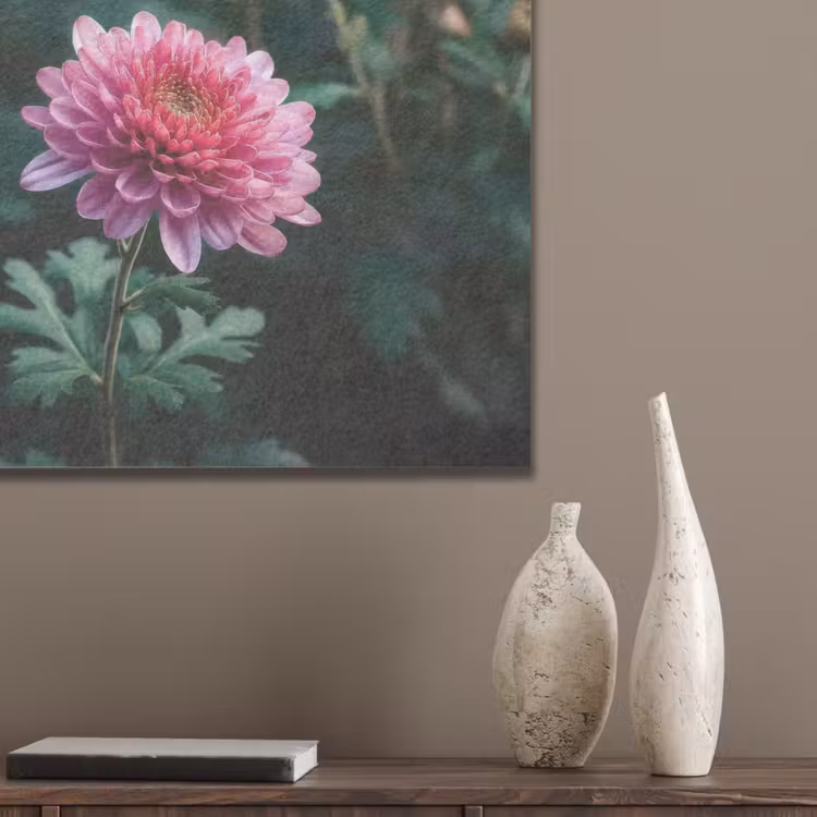 Blad - Chrysant - Roze - Schaduw PET vilt klein -sfeer6_closeup