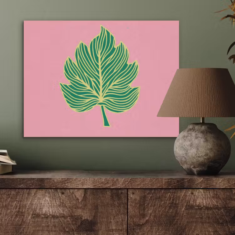 Blad - Groen - Illustratie - Minimalistisch PET vilt klein -sfeer2