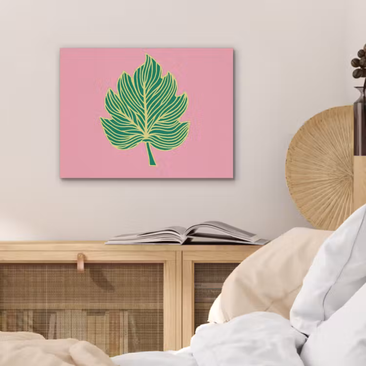 Blad - Groen - Illustratie - Minimalistisch PET vilt klein -sfeer3