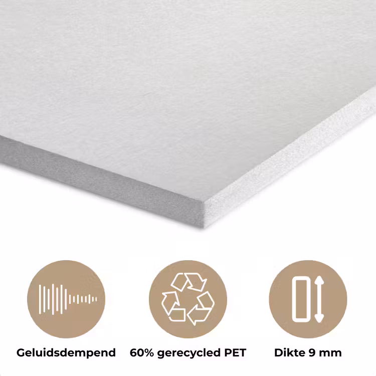 Bladeren - Zwart - Lotusbloem - Minimalitisch PET vilt klein -closeup_NL