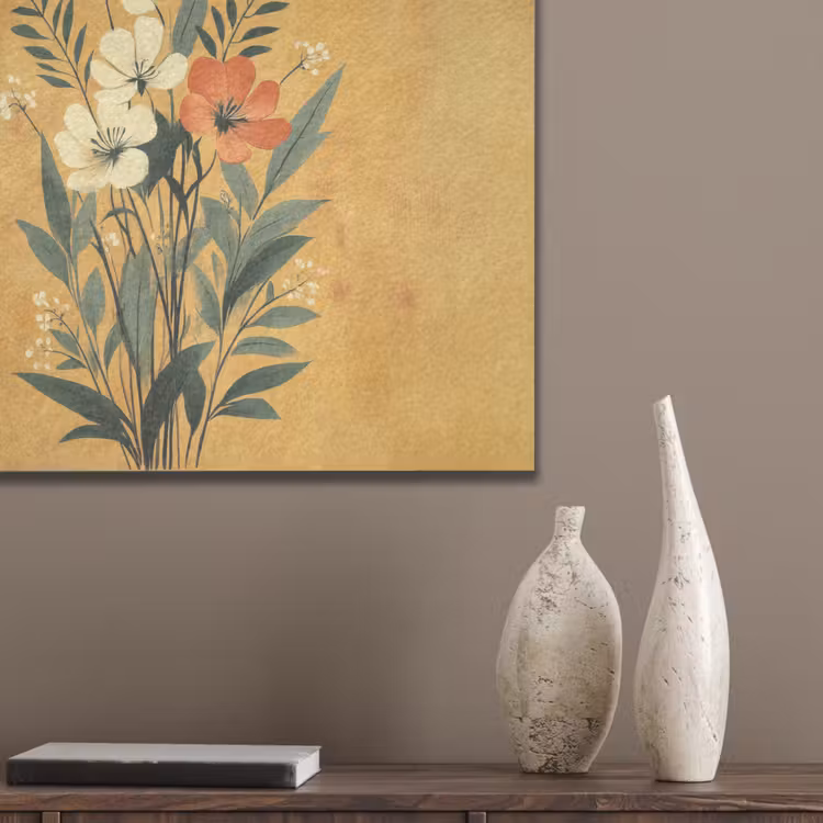 Bladeren - Boeket - Bloemen - Geel PET vilt klein -sfeer6_closeup