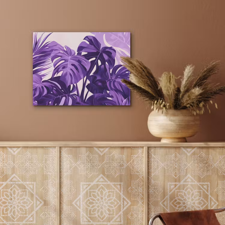 Bladeren - Paars - Tropisch - Abstract PET vilt klein -sfeer4