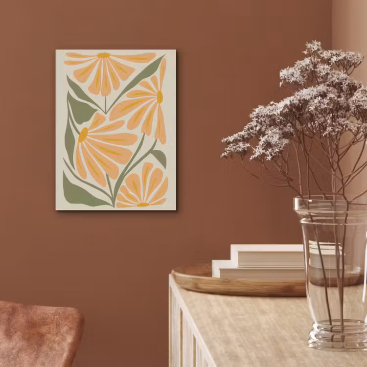 Blaadjes - Zachtoranje - Bloemen PET vilt klein -sfeer4