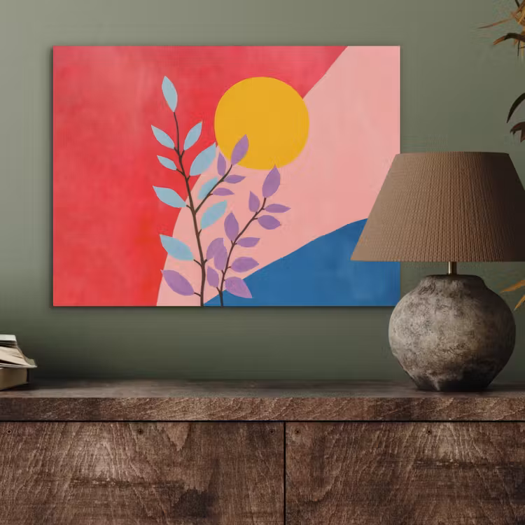 Bladeren - Zon - Abstracte vormen PET vilt klein -sfeer2