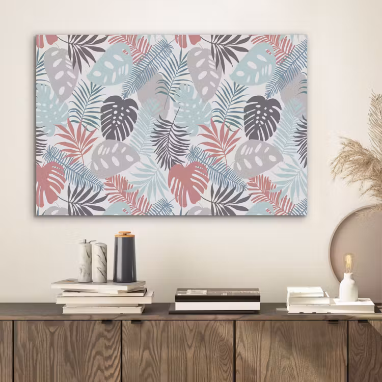 Bladeren - Tropical - Pastel - Jungle PET vilt middel -sfeer1