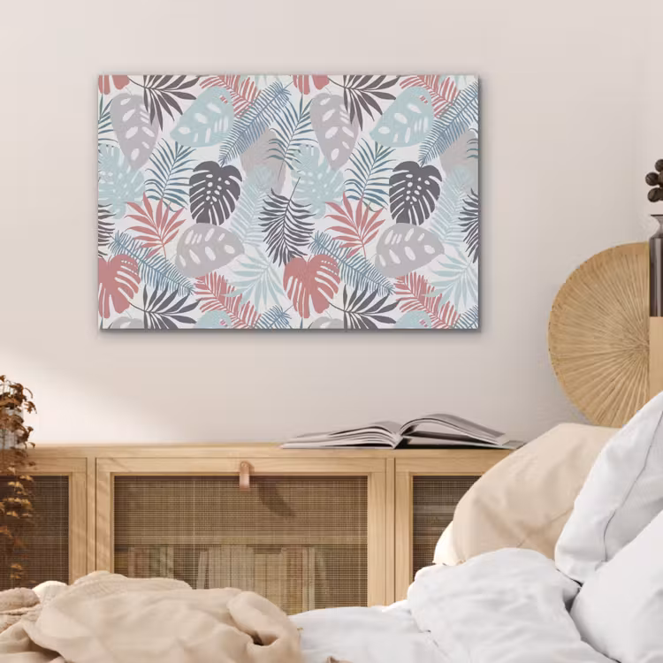 Bladeren - Tropical - Pastel - Jungle PET vilt middel -sfeer3