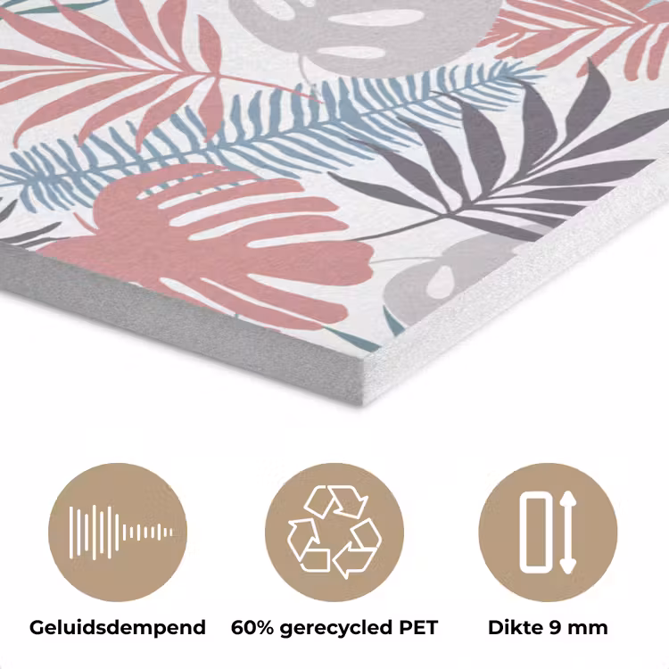 Bladeren - Tropical - Pastel - Jungle PET vilt middel -closeup_NL