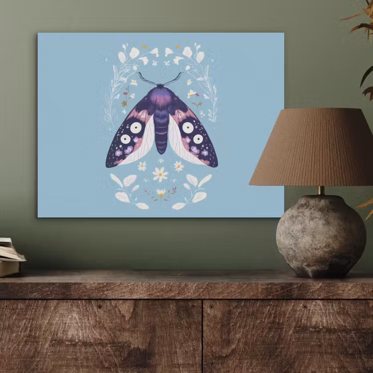 Bladeren - Wit - Vlinder - Insect PET vilt klein -sfeer2