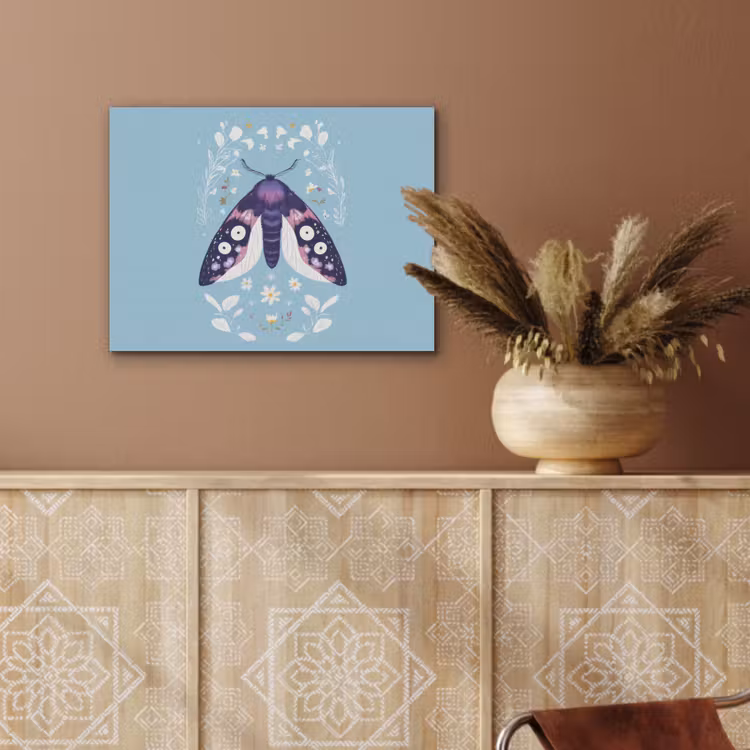 Bladeren - Wit - Vlinder - Insect PET vilt klein -sfeer4