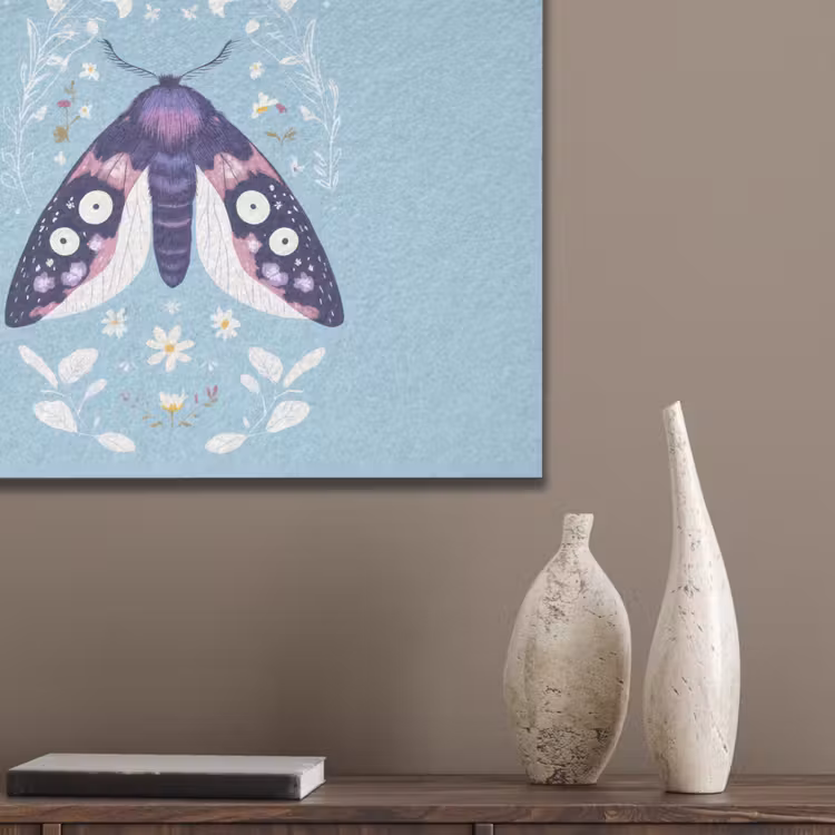 Bladeren - Wit - Vlinder - Insect PET vilt klein -sfeer6_closeup
